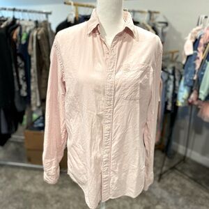 Vintage Old Navy Pink Menswear Cotton Linen Casual Button Down Shirt